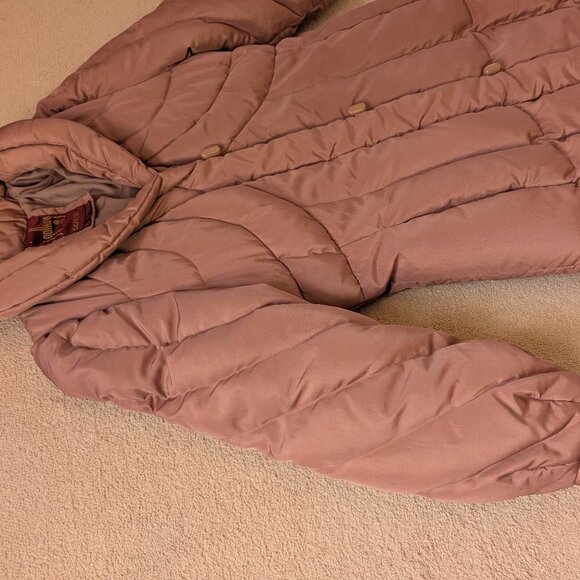 Vintage J.Gallery Duck Down 1980s Dusty Rose Long Puffer Winter Coat - Women's M - Picture 6 of 16